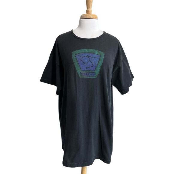 Pacific Cotton Pacificotton San Francisco Vtg Bryn Walker Black Boho T-Shirt XL - Picture 1 of 7